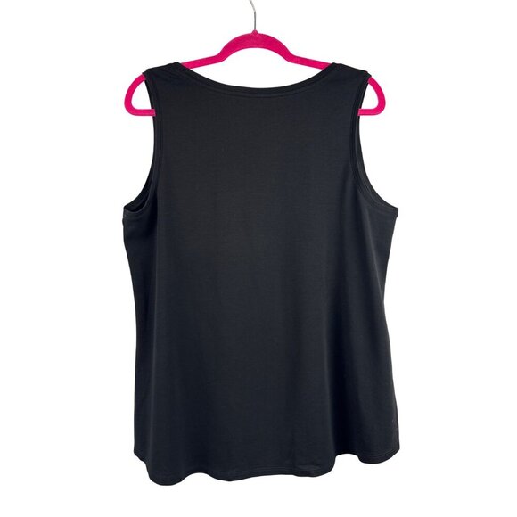Isaac Mizrahi Live! Essentials Black Sleeveless Tank Top Size 1X Cotton/Modal Bl - Picture 3 of 6
